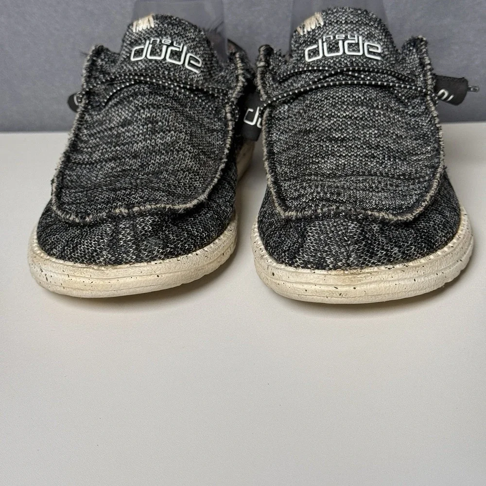 Hey Dude Black White Wally Sox Loafers Shoes Men's 8